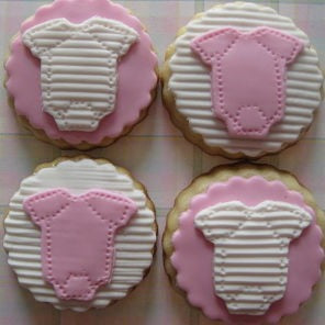 Onesie Tea Cookies, traditional pastels (dozen)