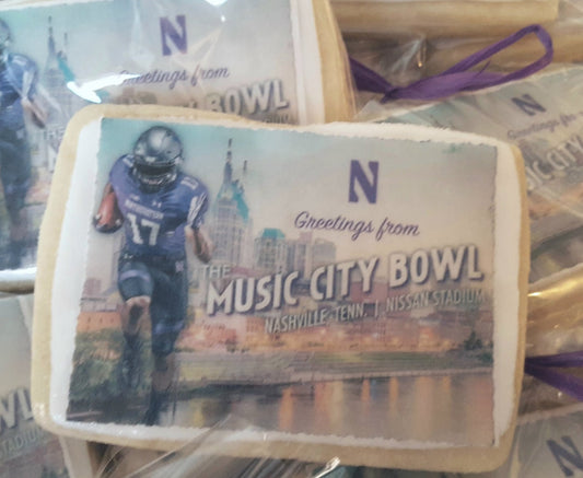Northwestern Music City Bowl Logo Cookies