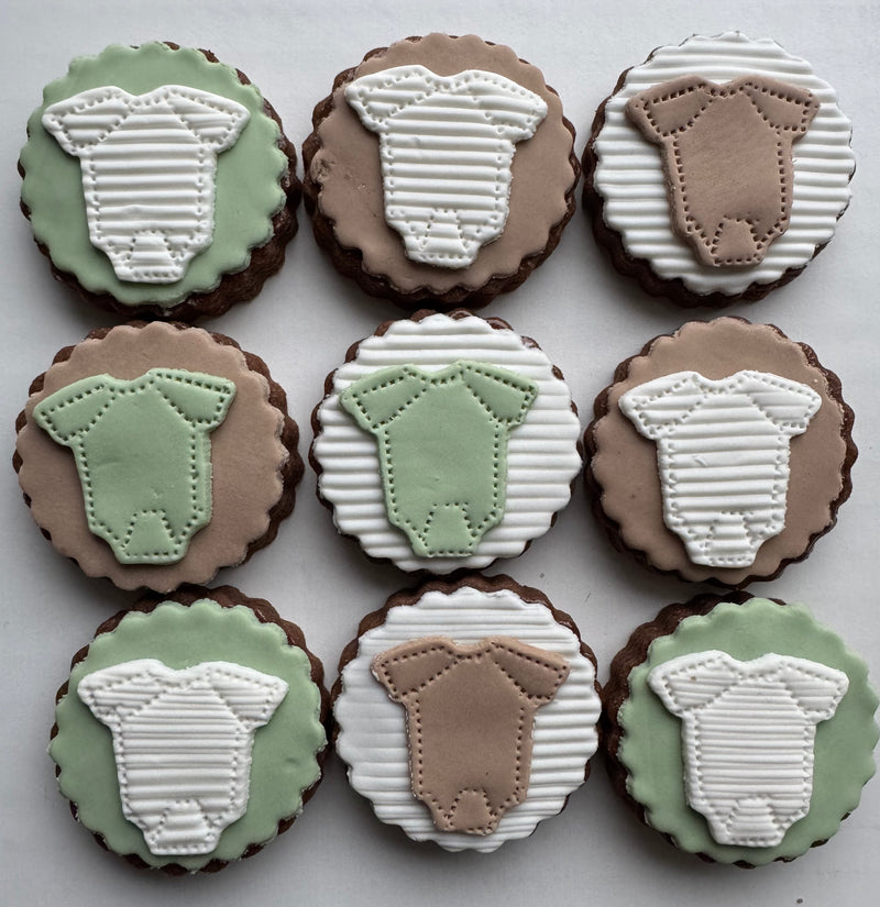 Onesie Tea Cookies, custom colors-zoom-