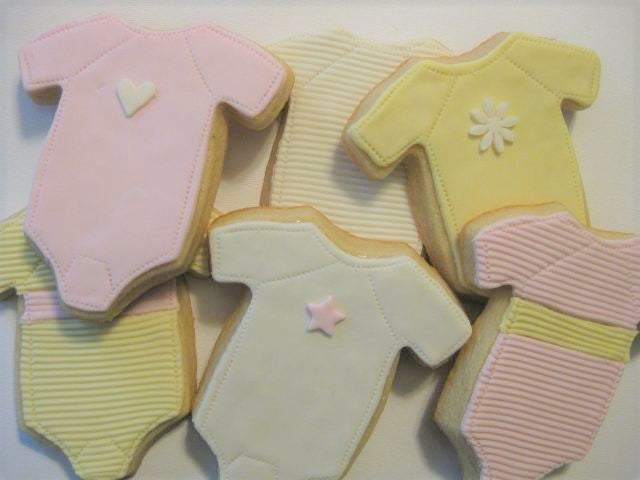 Large Onesies - Pastel Pink/Yellow (6 cookies)